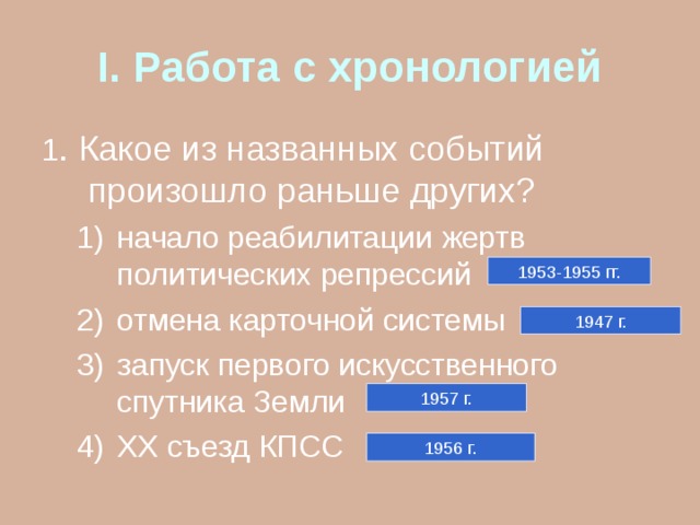 Какое событие произошло раньше план юнга