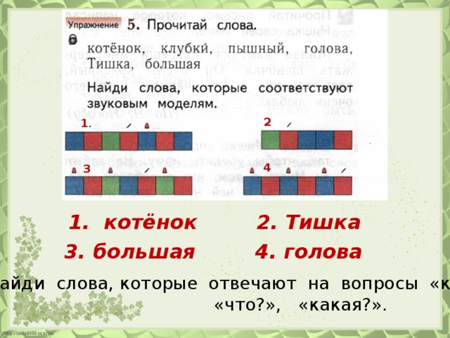 Большой схема слова цветная