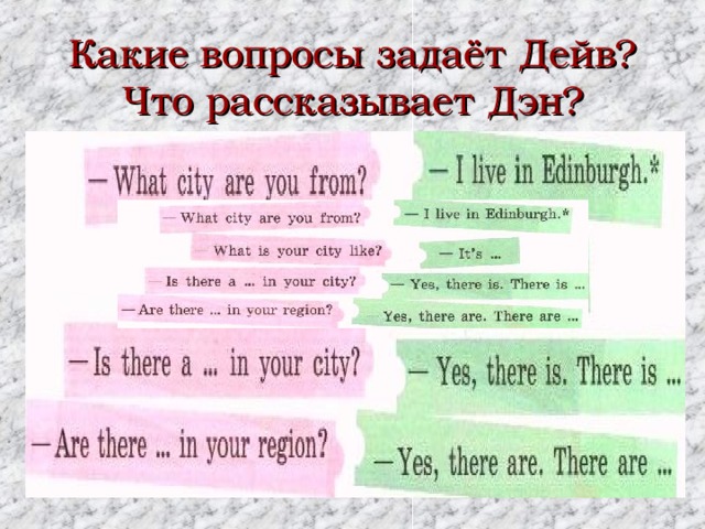 Какие вопросы задаёт Дейв?  Что рассказывает Дэн? 