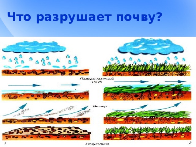 Причины и факторы разрушающие почву схема