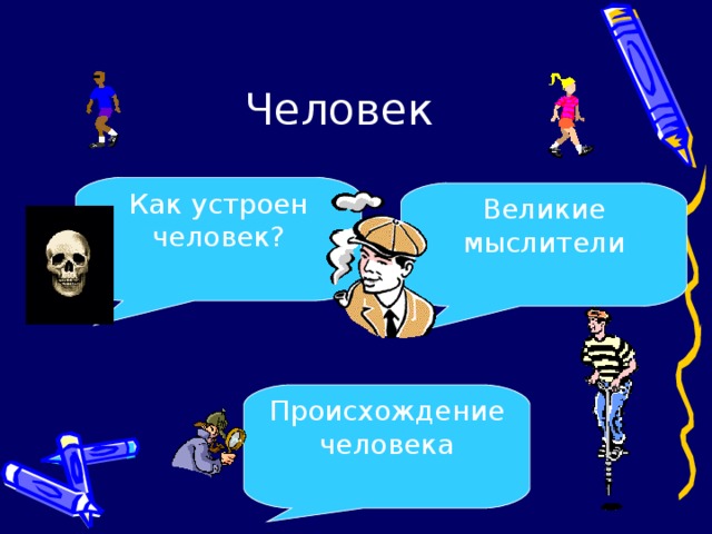 Человек Как устроен человек? Великие мыслители Происхождение человека 