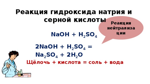 Сера плюс гидроксид натрия. Гидроксид натрия плюс серная кислота. Реакция серной кислоты с гидроксидом натрия. Реакция нейтрализации серной кислоты гидроксидом натрия. Гидроксид натрия и серная кислота реакция.