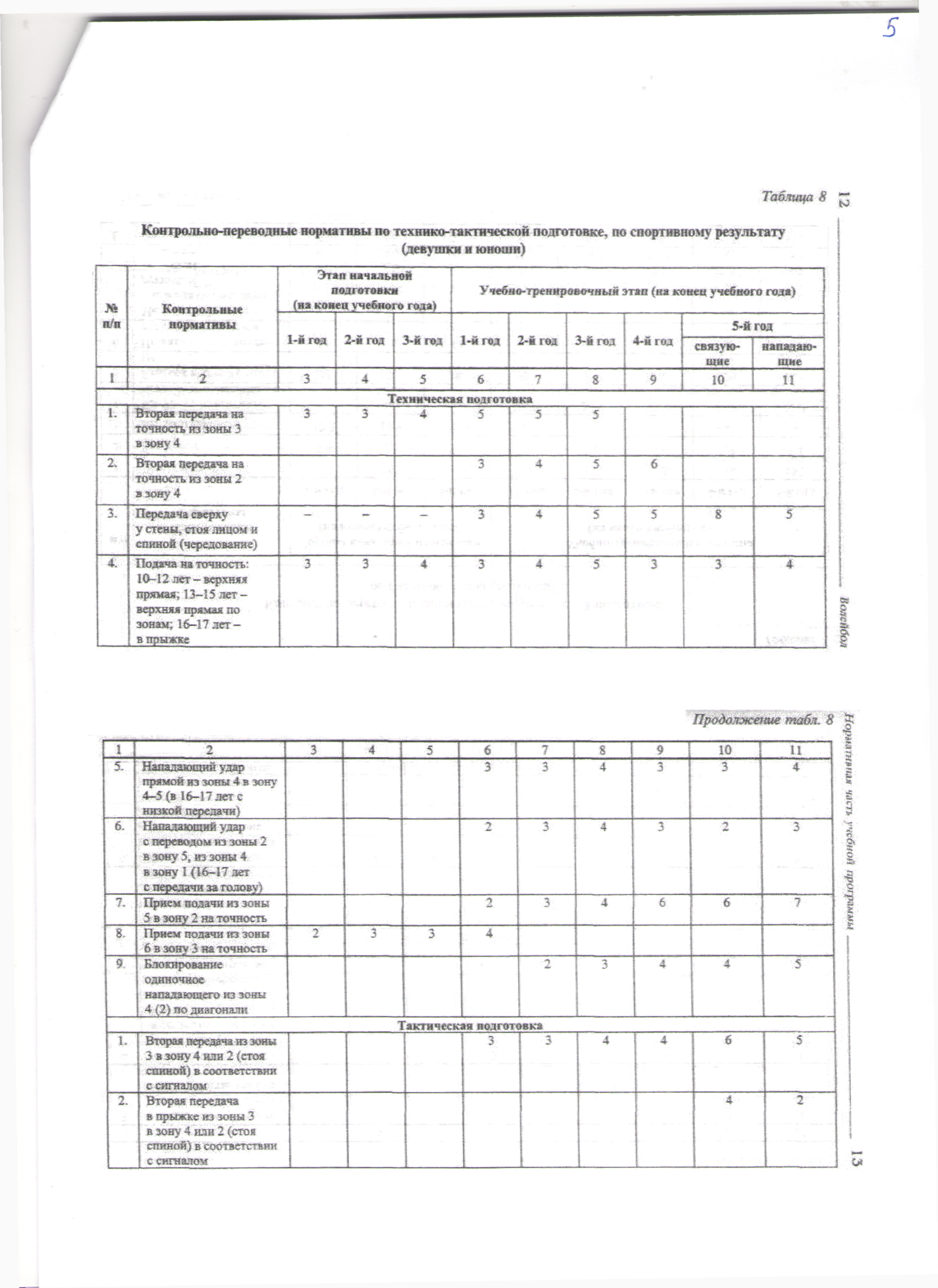 Программа по волейболу