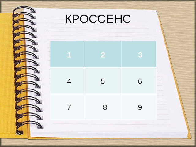 КРОССЕНС   1   2  4   3  5  7  8  6  9 