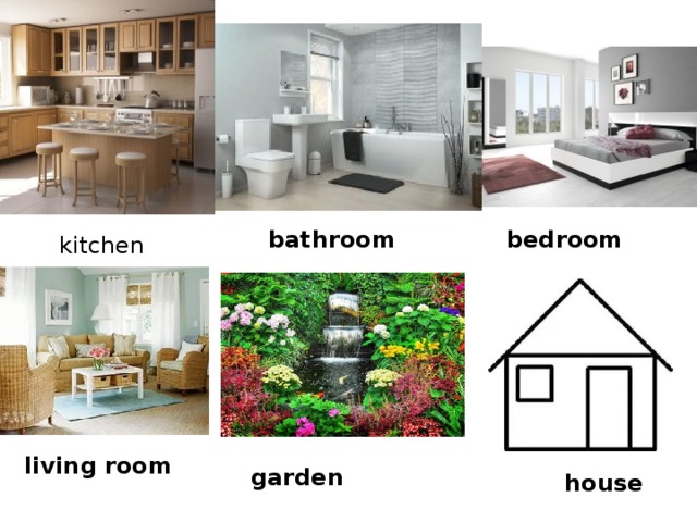 I live in a big house. Презентация House's Rooms.. House Bedroom Bathroom Kitchen Living Room Garden. House, Living Room, Kitchen, Bathroom, Bedroom, Garden перевод. House карточка.
