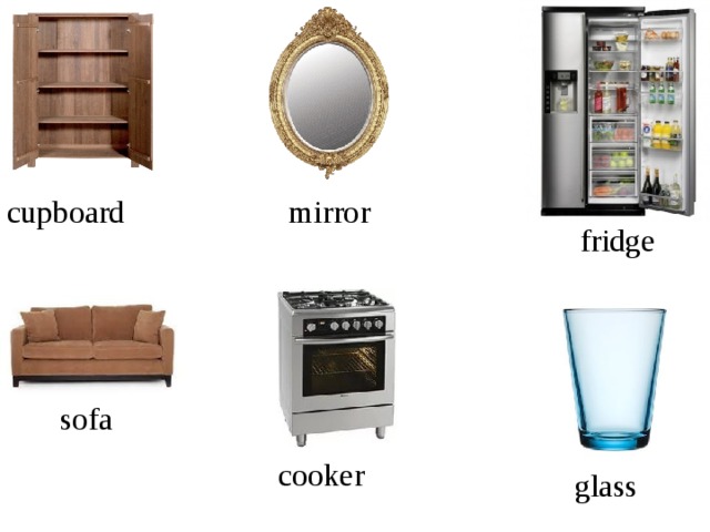 Cupboard glass fridge cooker