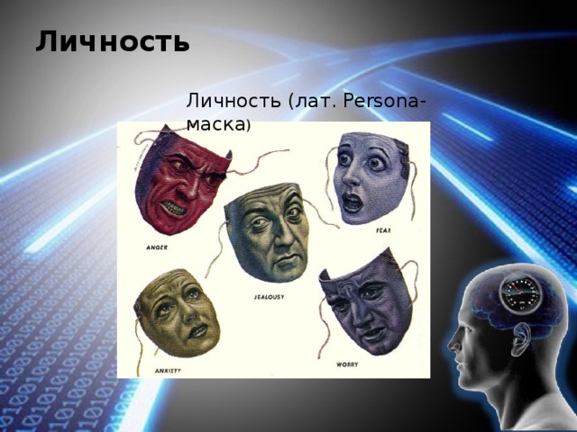Личность Личность (лат. Persona - маска ) 