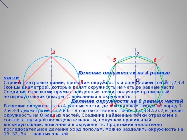 Разделить угол на 4 равные части. Деление окружности по хорде. Как разделить окружность пополам. Деление окружности пополам. Деление окружности на части хорда.