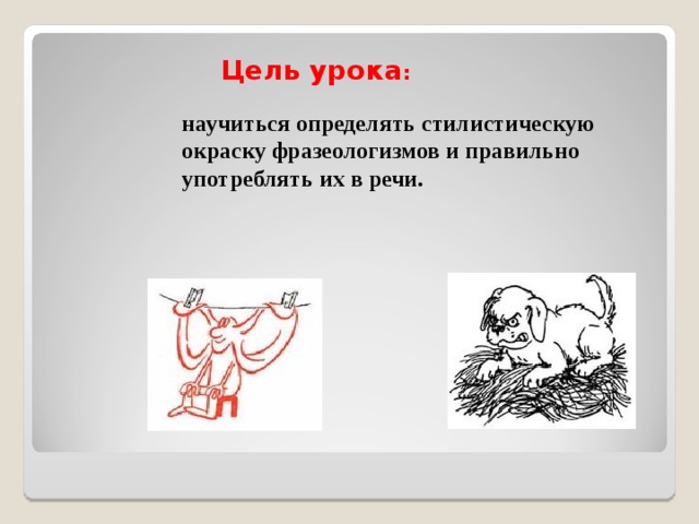 Наблюдаем за использованием в речи фразеологизмов конспект