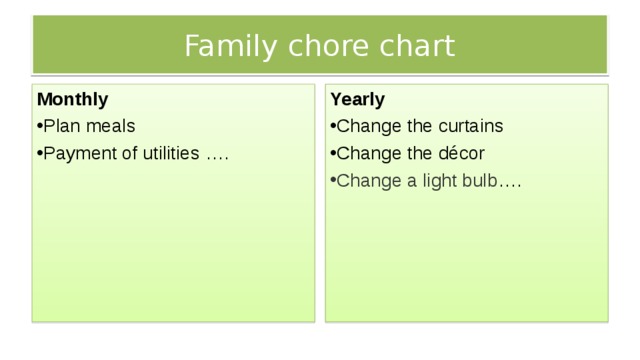 Household chores презентация 8 класс комарова