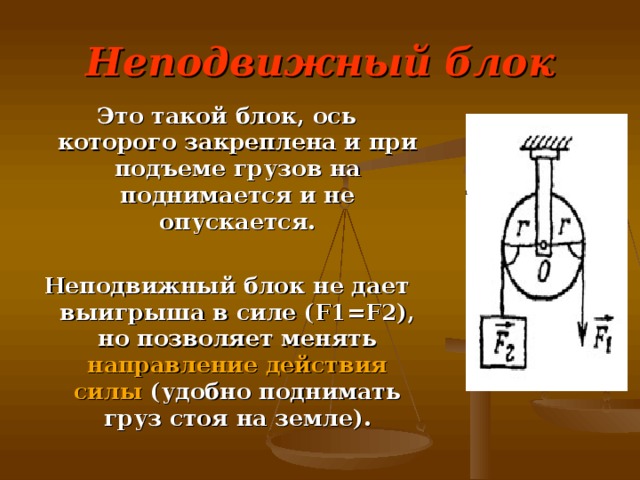 Сила неподвижного блока