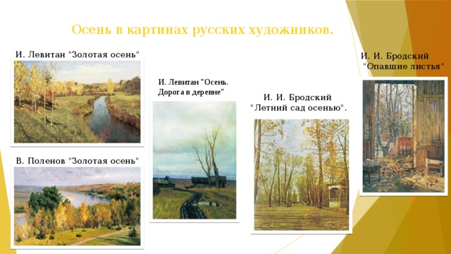 Осень в картинах русских художников.   И. Левитан 