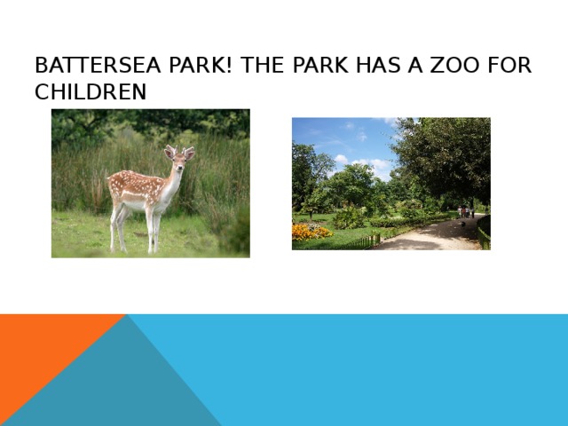 BATTERSEA PARK ! THE PARK HAS A ZOO FOR CHILDREN 