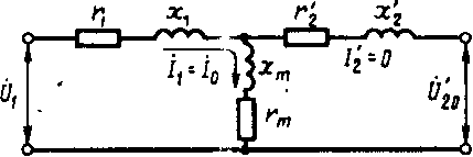 Схема замещения трансформатора в режиме короткого замыкания