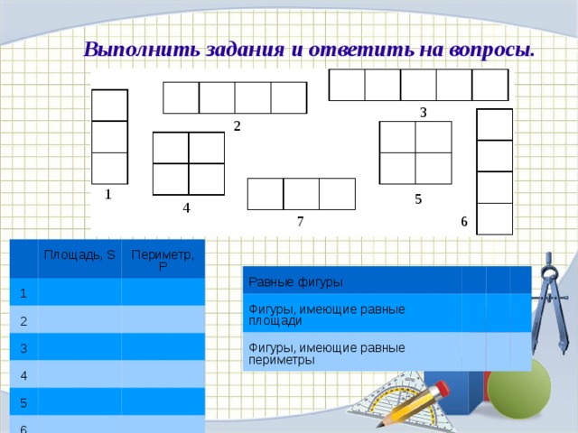 Площадь сравнение площадей фигур 3 класс