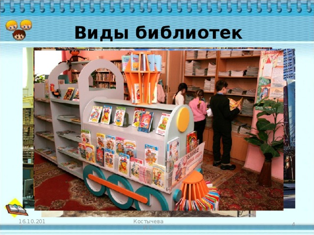 Виды библиотек 16.10.2017 Костычева И.С.   
