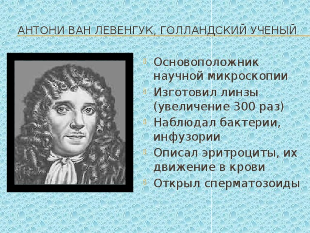 Нидерландский натуралист. Антони Ван Левенгук открытия. Антони Ван Левенгук линзы. Антони Ван Левенгук бактерии.