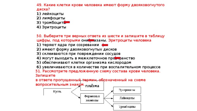 Выберите три верных