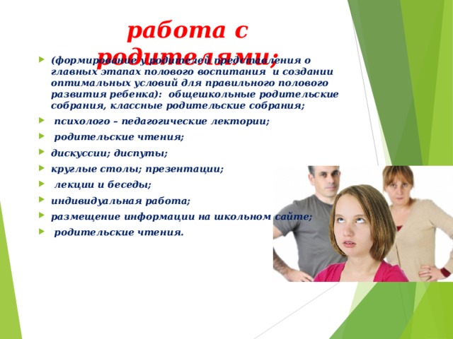 План работы по половому воспитанию несовершеннолетних