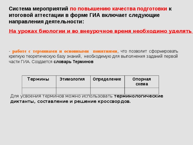 План мероприятий по ликвидации пробелов в знаниях учащихся и повышению качества знаний