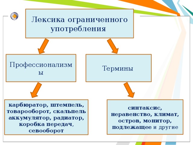 Разновидность лексики ограниченного употребления