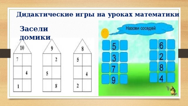 Дидактические игры по математике в начальной школе. Математические игры на уроках.