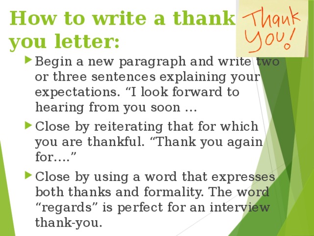 Write thank you letters