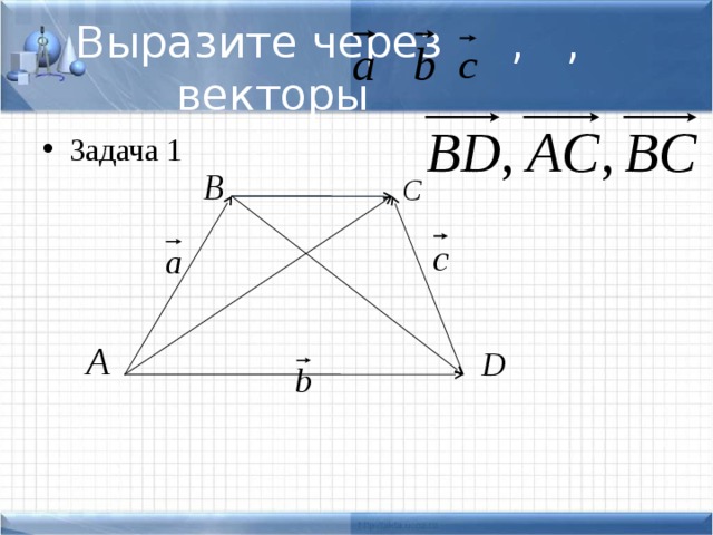 Презентация применение векторов к решению задач презентация 9 класс