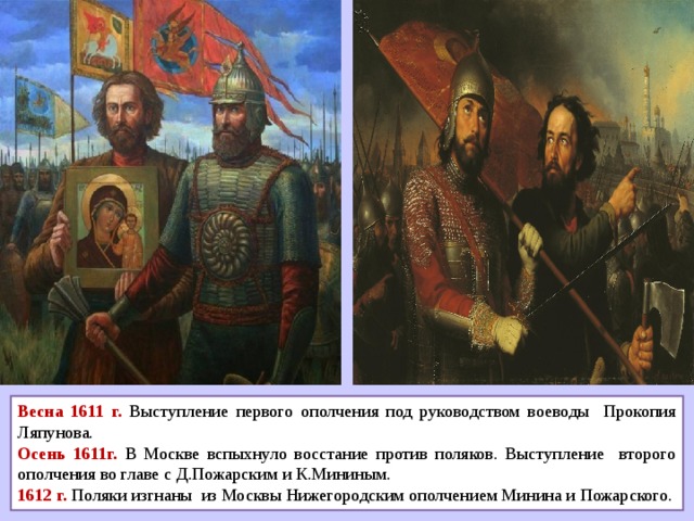 Символ победы всенародного ополчения в 1612 году. Восстание в Москве 1611. Минин и Пожарский 1611. Минин и Пожарский во главе ополчения. Восстание Минина и Пожарского 1612.