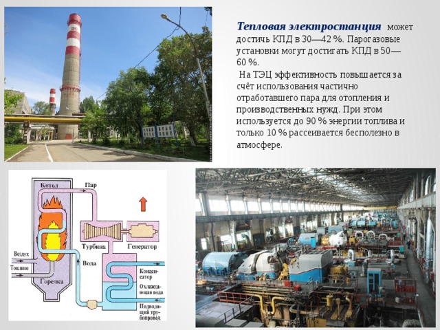 Презентация по физике тепловые электростанции