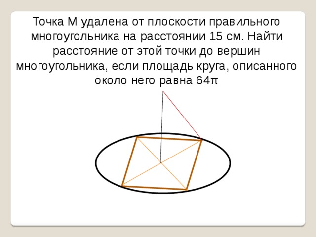 М удалена. Точка удалена от плоскости. Плоскость удалена от плоскости. Если окружность равна 64. Расстояние от точки до вершин многоугольника.