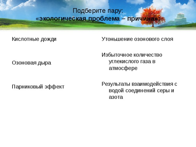 Опасность глобальных нарушений в биосфере озоновые дыры кислотные дожди смоги проект