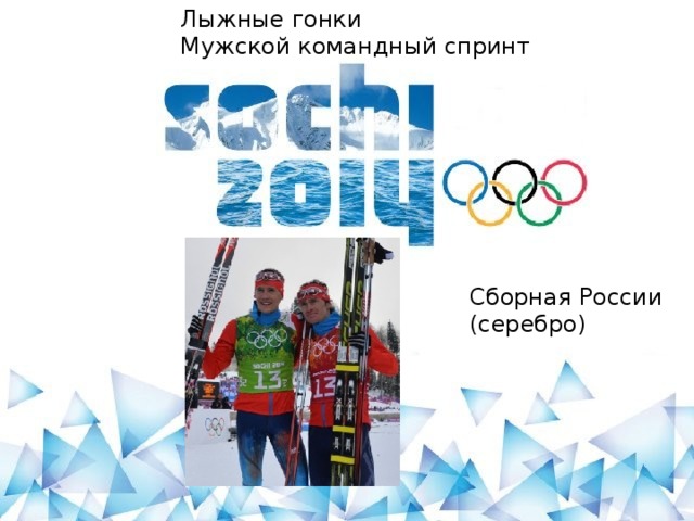 Лыжные гонки Мужской командный спринт Сборная России (серебро)