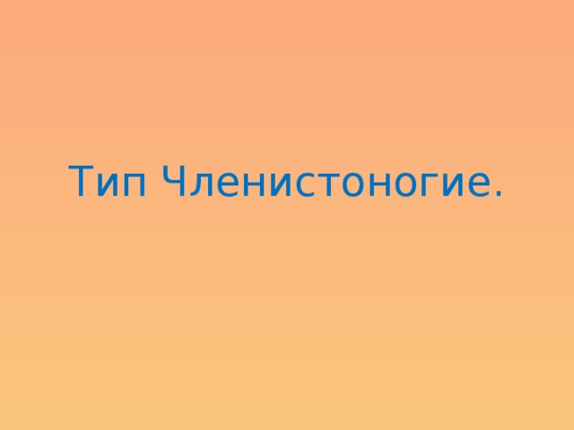 Тип Членистоногие. 