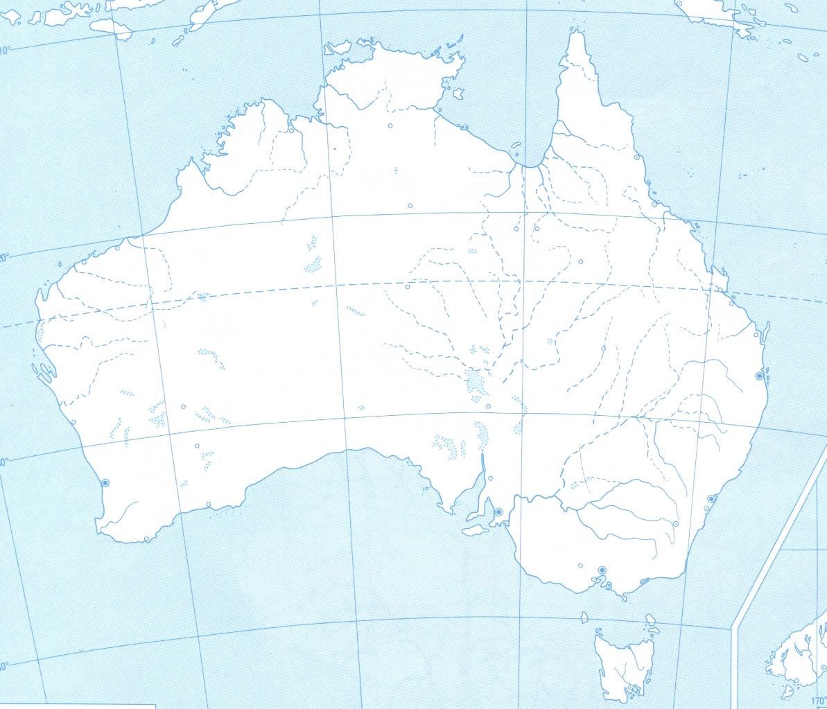 Подпишите все моря заливы проливы омывающие берега австралии и новой зеландии контурная карта