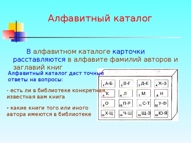 Составлять алфавитном порядке. Алфавитный каталог. Порядок расстановки карточек в алфавитном каталоге. Алфавитный каталог пример. Разделители в алфавитном каталоге.