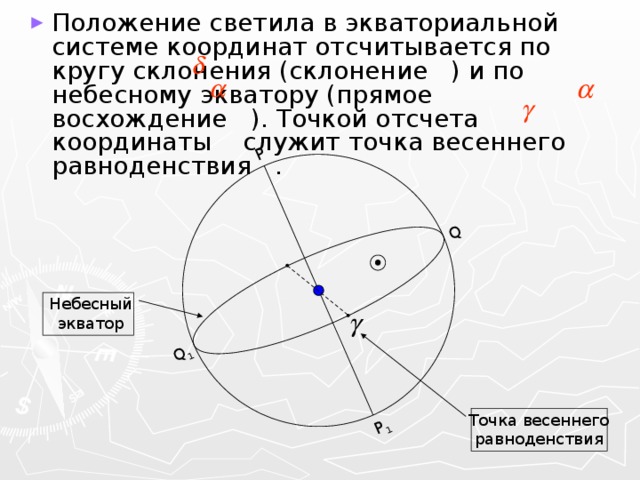 Экваториальная система координат в астрономии презентация