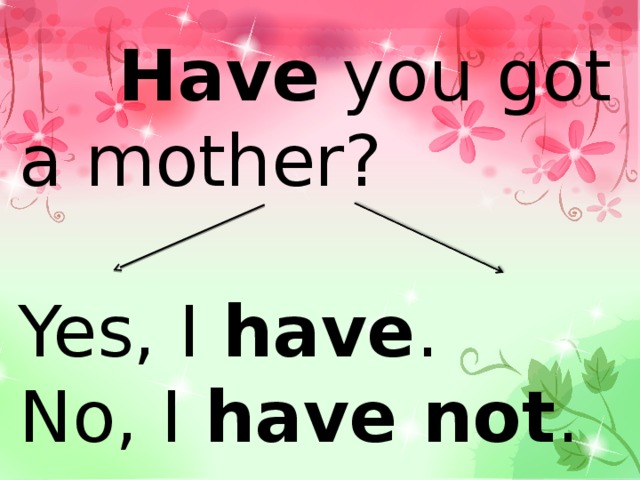 Yes i have got. Have you got. Have you got или has you got. I have got you have got. I have not got для детей.