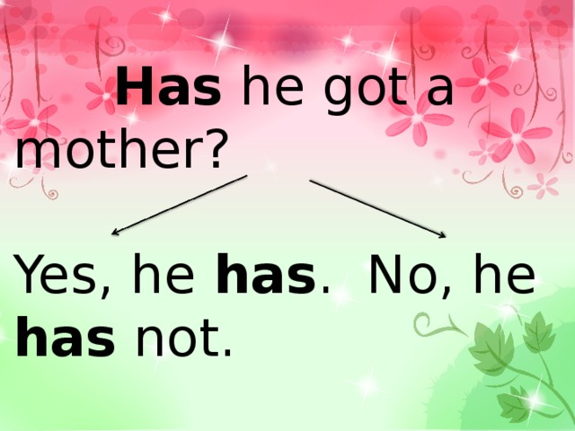 Yes he has. I have got a mother. I have got a mother или i have got mother. Стихотворение i have got a mother. Have got has got биболетова.