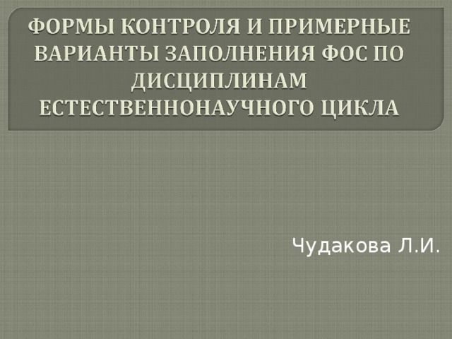 Чудакова Л.И. 