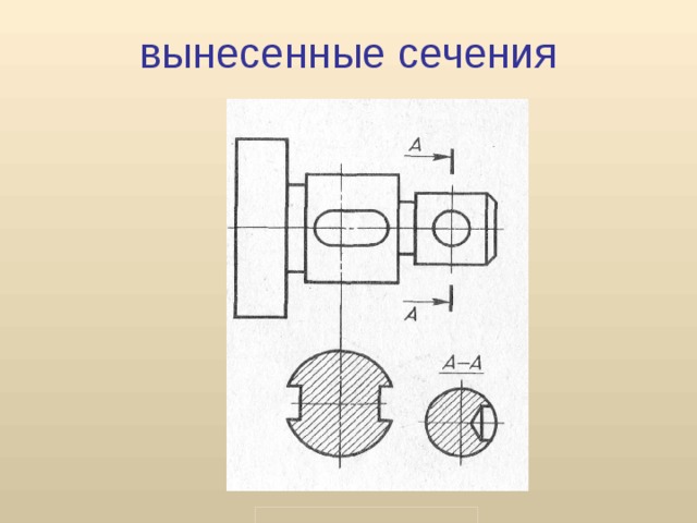 Иногда вынесенное сечение на чертежах располагают