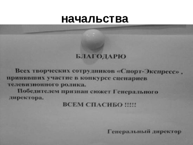 начальства  