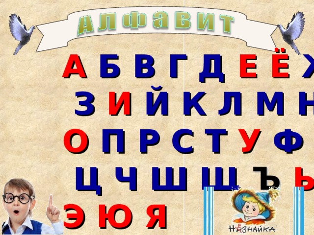 А  Б В Г Д  Е Ё  Ж  З  И  Й К Л М Н  О  П Р С Т  У  Ф  Х  Ц Ч Ш Щ  Ъ  Ы  Ь  Э Ю Я 