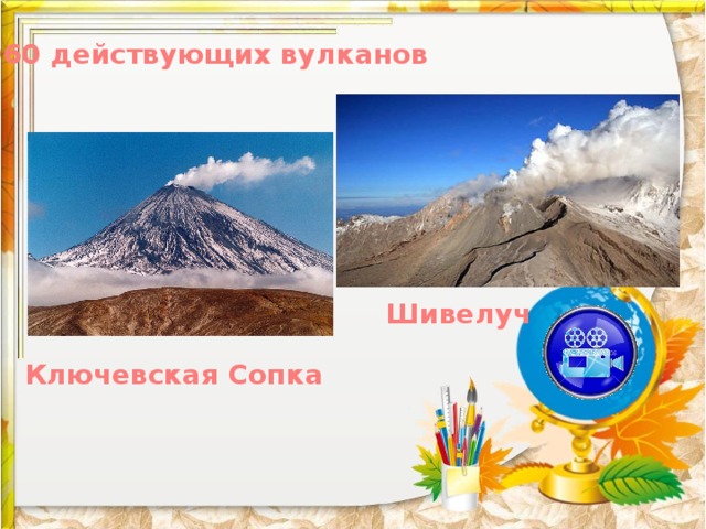 960 действующих вулканов Шивелуч Ключевская Сопка 