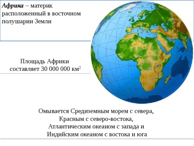 Африка карта полушарий