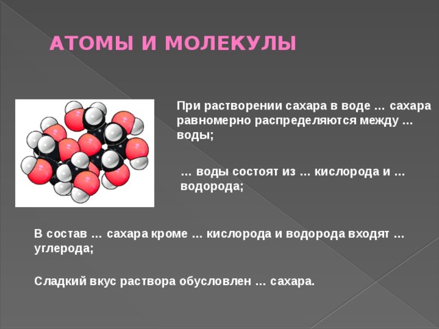 Определить состав молекул