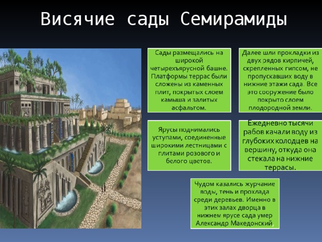 Проект на тему висячие сады семирамиды 5 класс