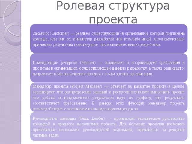 Ролевая структура проекта