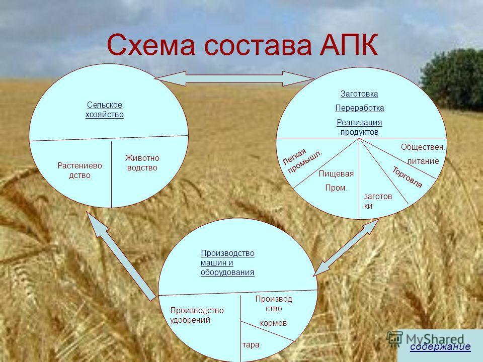 Схема апк сельское хозяйство