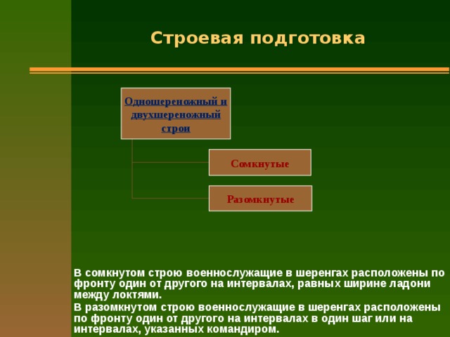 Презентация на тему строевая подготовка по обж